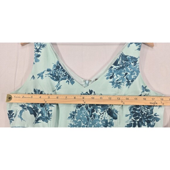 Ann Taylor Womens Silk Dress Empire Waist Babydoll Floral Blue Fairy Y2K Size 10 - Picture 15 of 16